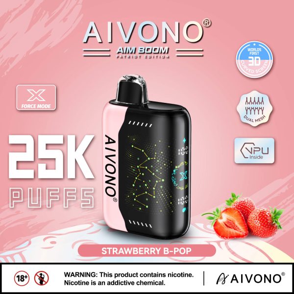Aivono Aim Boom 25000 Disposable Vape Pen | 25000 Puffs | 28ml E-Liquid | 650mAh Battery | 10 Flavors - Image 4