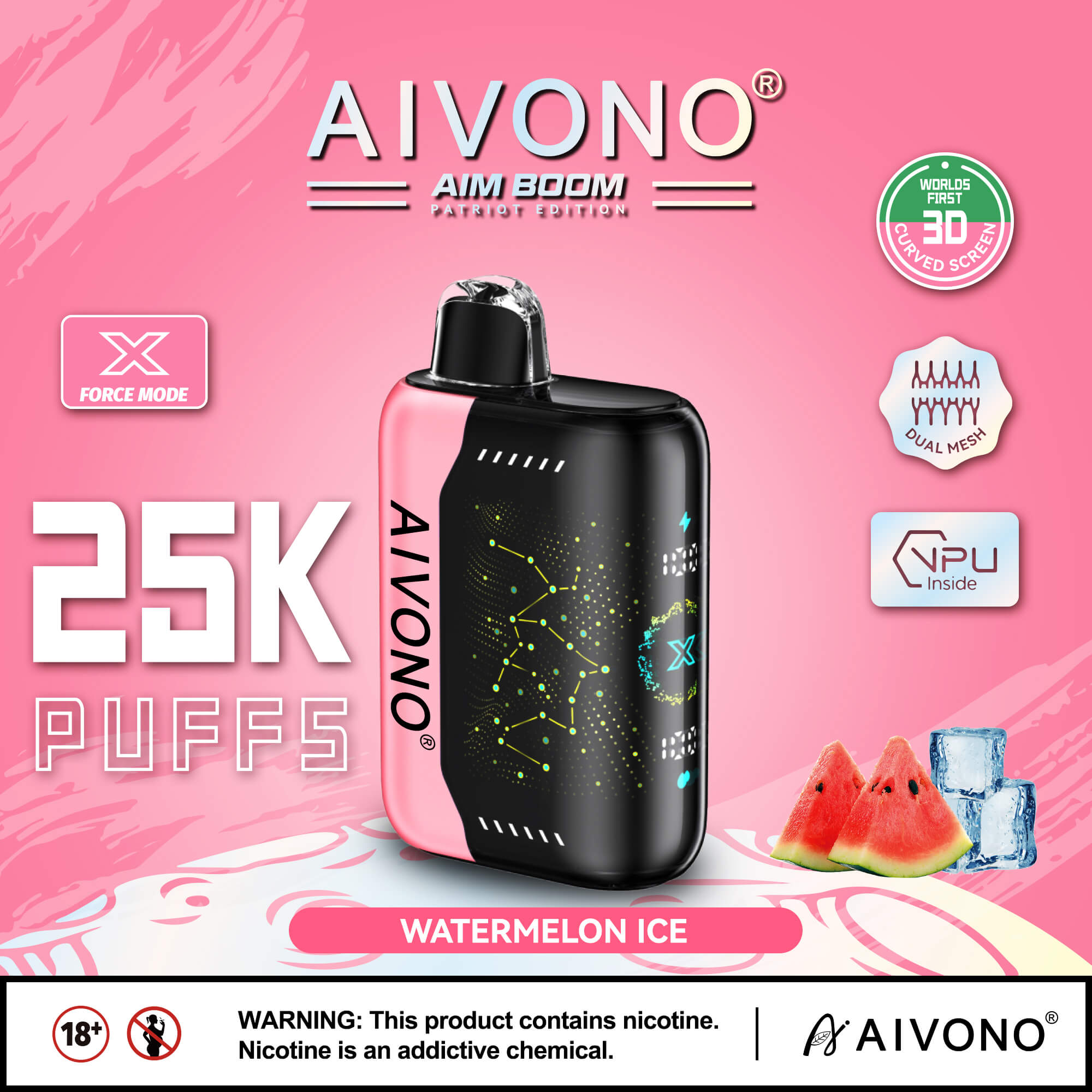 Aivono Aim Boom 25000 Disposable Vape Pen | 25000 Puffs | 28ml E-Liquid | 650mAh Battery | 10 Flavors