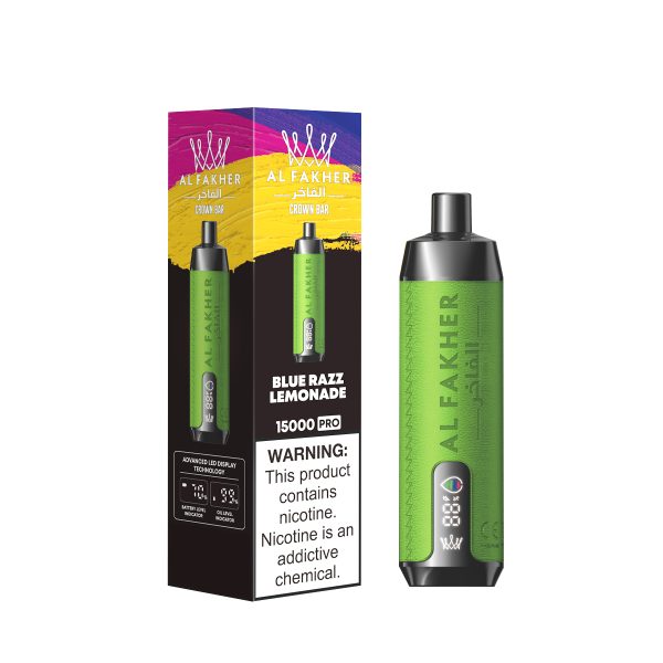 AlFakher Crown Bar 15000 - 15,000 Puffs Disposable Vape with 22ml E-liquid, 5% Nicotine, USB-C Rechargeable - Premium Vaping Experience - Image 3