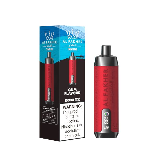 AlFakher Crown Bar 15000 - 15,000 Puffs Disposable Vape with 22ml E-liquid, 5% Nicotine, USB-C Rechargeable - Premium Vaping Experience - Image 5