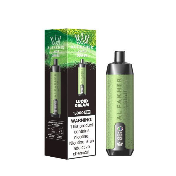 AlFakher Crown Bar 15000 - 15,000 Puffs Disposable Vape with 22ml E-liquid, 5% Nicotine, USB-C Rechargeable - Premium Vaping Experience - Image 6