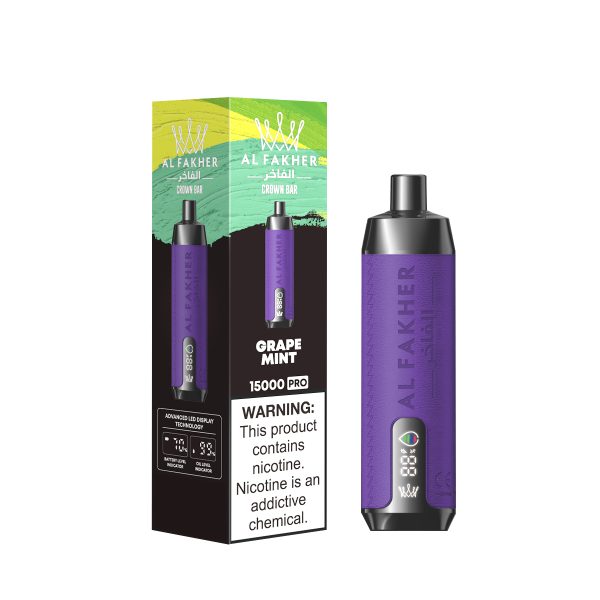 AlFakher Crown Bar 15000 Pro Disposable Vape - 22ml E-liquid, 15000 Puffs, USB-C Rechargeable - Image 3