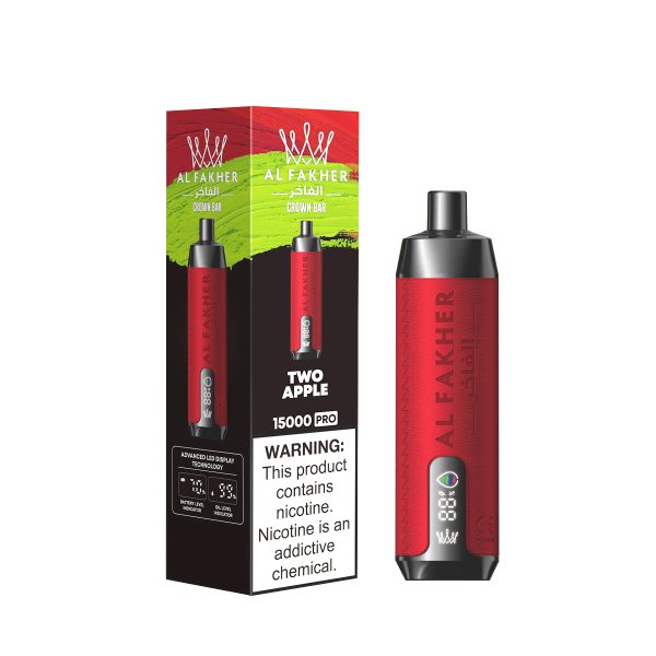 AlFakher Crown Bar 15000 Pro Disposable Vape - 22ml E-liquid, 15000 Puffs, USB-C Rechargeable - Image 2