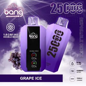Bang 25000 Disposable Vape - 25000 Puffs, 25ml E-Liquid, 12 Flavors, 650mAh Battery, Type-C Rechargeable