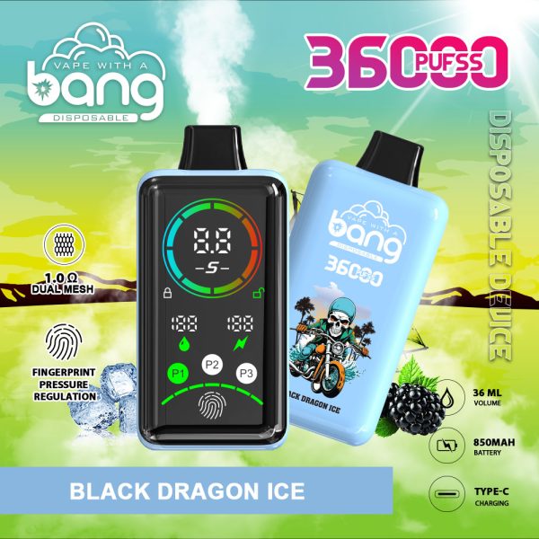 Bang 36000 Large Screen - 36,000 Puffs, 36ml E-Liquid, 850mAh Battery, Type C, 0%/2%/3%/5% Nicotine - Image 6