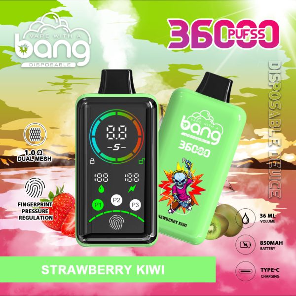 Bang 36000 Large Screen - 36,000 Puffs, 36ml E-Liquid, 850mAh Battery, Type C, 0%/2%/3%/5% Nicotine