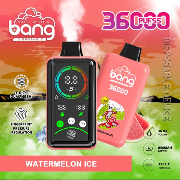 Bang 36000 Large Screen - 36,000 Puffs, 36ml E-Liquid, 850mAh Battery, Type C, 0%/2%/3%/5% Nicotine - Image 2