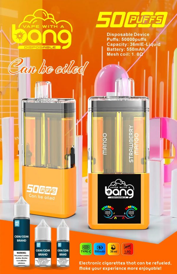 Bang 50000 Disposable Vape - Up to 50,000 Puffs, 12 Flavors, 650mAh Battery, 36mL E-liquid - Image 2