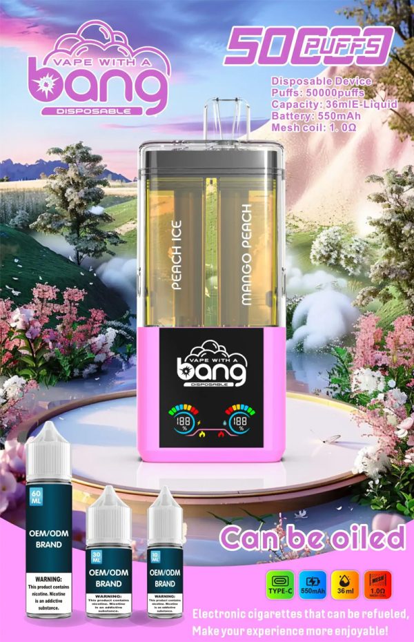 Bang 50000 Disposable Vape - Up to 50,000 Puffs, 12 Flavors, 650mAh Battery, 36mL E-liquid - Image 4