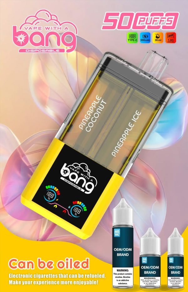 Bang 50000 Disposable Vape - Up to 50,000 Puffs, 12 Flavors, 650mAh Battery, 36mL E-liquid - Image 6