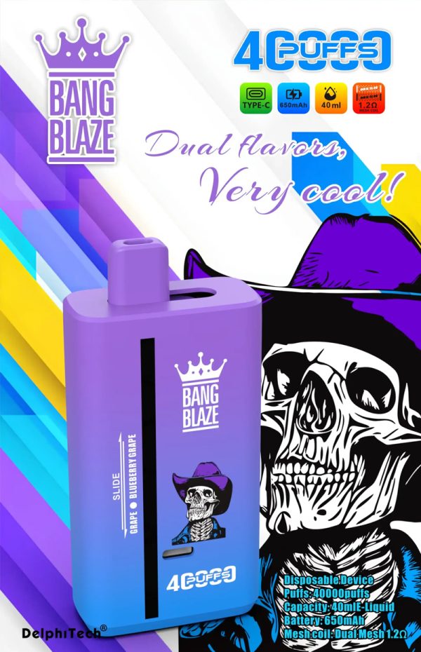 Bang Blaze 40000 Puffs 12 Flavors Disposable Vape - 40ml E-Liquid, 650mAh Battery, Type-C Charging - Image 4