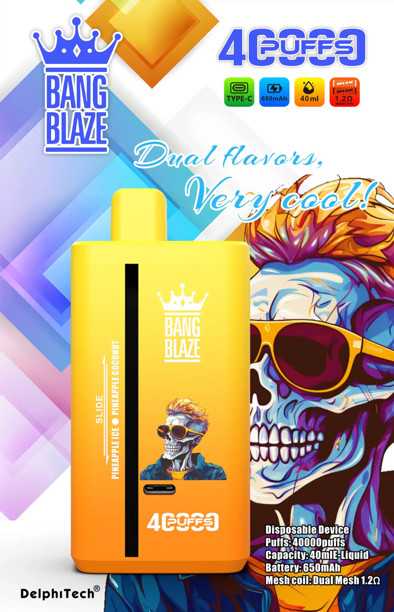 Bang Blaze 40000 Puffs 12 Flavors Disposable Vape - 40ml E-Liquid, 650mAh Battery, Type-C Charging