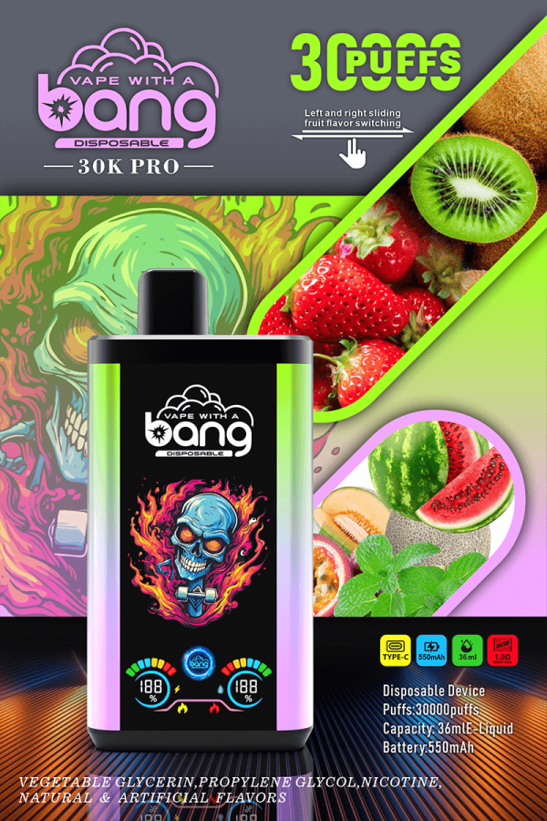 Bang Double Flavor 30000 Pro Disposable Vape - 30,000 Puffs, Dual Flavor System, 36ml E-Liquid - Image 2