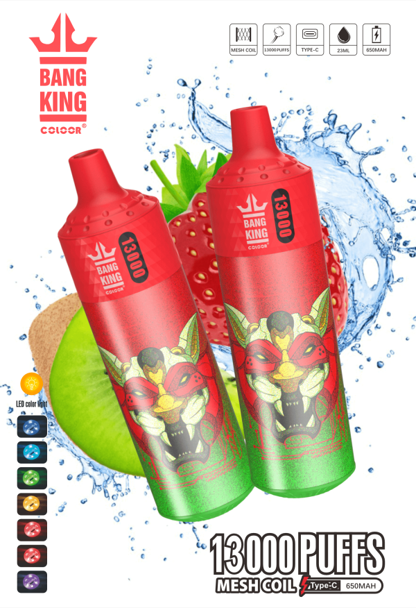 Bang King 13000 Vape Pen - 13000 Puffs, 16 Flavors, 650mAh Battery, Mesh Coil Technology - Image 3