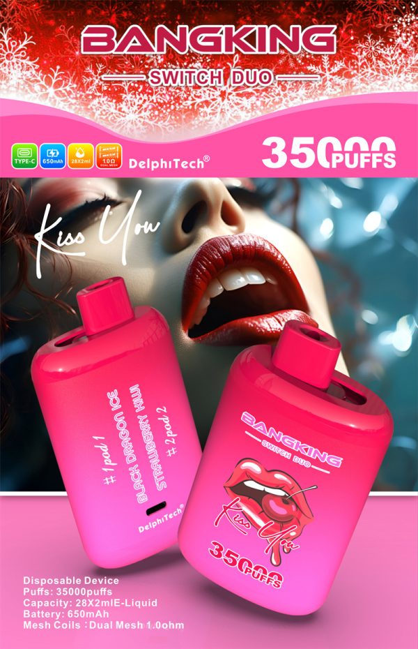 Bang King 35000 Puffs Dual Flavors Disposable Vape - 12 Flavors, 0% 2% 3% 5% Nicotine, 650mAh Battery - Image 3