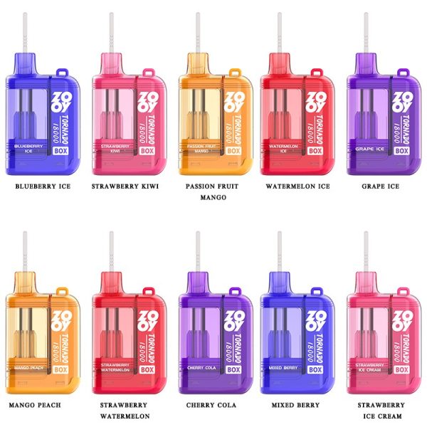 Discover the ZOOY Tornado 18000: 18000 Puffs, 10 Unique Flavors, and Customizable Vaping Experience - Image 6