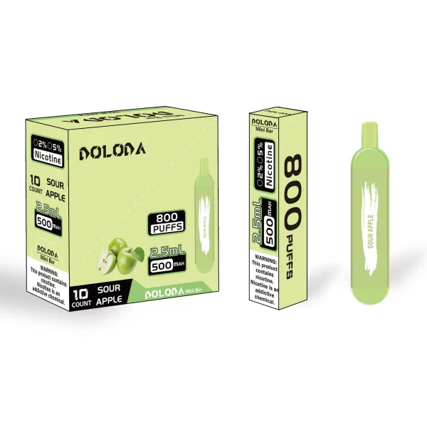 Doloda Mini Bar 800 Puffs Rechargeable Disposable E-Cigarettes Vape with 10 Flavors - 2%/5% Nicotine - Image 3