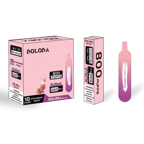Doloda Mini Bar 800 Puffs Rechargeable Disposable E-Cigarettes Vape with 10 Flavors - 2%/5% Nicotine