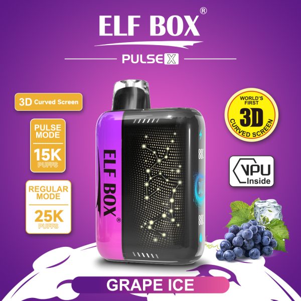 ElfBox Pulse-X 25000 Puffs Rechargeable Disposable Vape Pen - 25000 Puffs, Adjustable Nicotine, Dual Mesh Coil, 18ml E-Liquid - Image 5