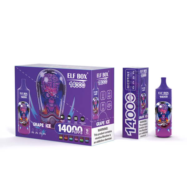 ELFBOX RGB 14000 Puff Rechargeable Disposable Vape - 0%/2%/3%/5% Nicotine Strengths - 10 Flavors - Image 2