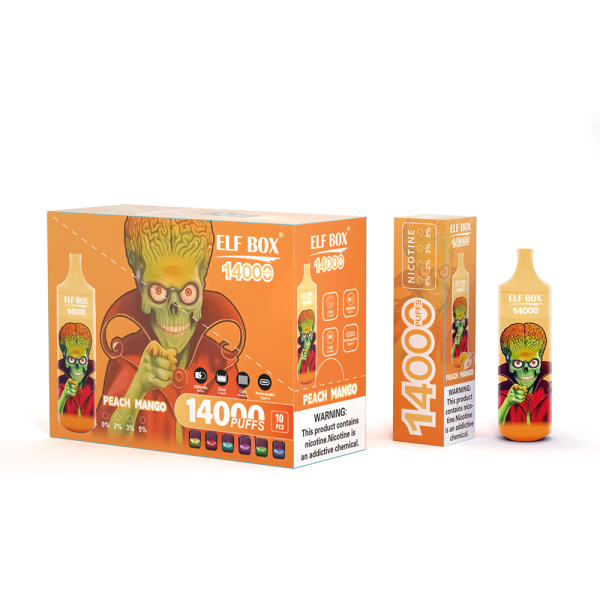 ELFBOX RGB 14000 Puff Rechargeable Disposable Vape - 0%/2%/3%/5% Nicotine Strengths - 10 Flavors - Image 5