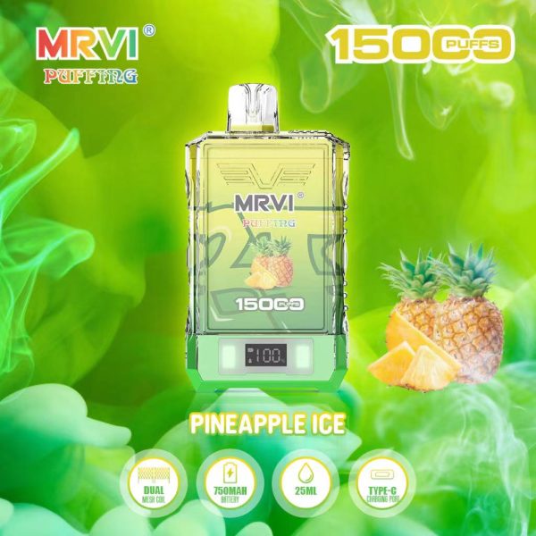 Mrvi Puffing 15000 Puffs Rechargeable Vape with 750mAh Battery and 25ml E-Liquid, Available in 2% and 5% Nicotine Strengths - Image 4
