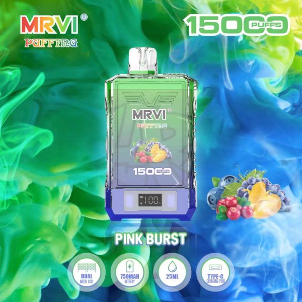 Mrvi Puffing 15000 Puffs Rechargeable Vape with 750mAh Battery and 25ml E-Liquid, Available in 2% and 5% Nicotine Strengths - Image 5