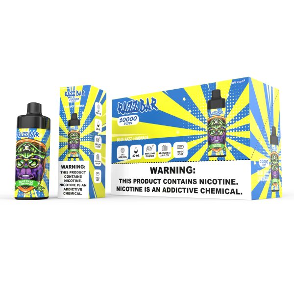 Razz Bar 10000 Disposable E-Cigarette - 16 Flavors, 10000 Puffs, 20ml Capacity, Rechargeable - Image 4