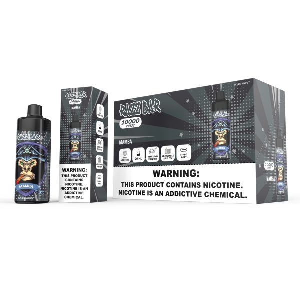 Razz Bar 10000 Disposable E-Cigarette - 16 Flavors, 10000 Puffs, 20ml Capacity, Rechargeable - Image 2