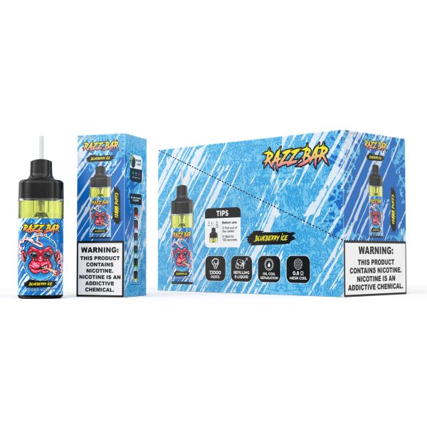 Razz Bar 12000 Puffs Disposable Vape - 16 Flavors, 22ml, 650mah, Mesh Coil, Type-C Rechargeable - Image 6