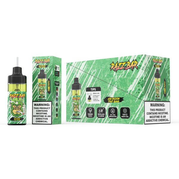 Razz Bar 12000 Puffs Disposable Vape - 16 Flavors, 22ml, 650mah, Mesh Coil, Type-C Rechargeable - Image 3