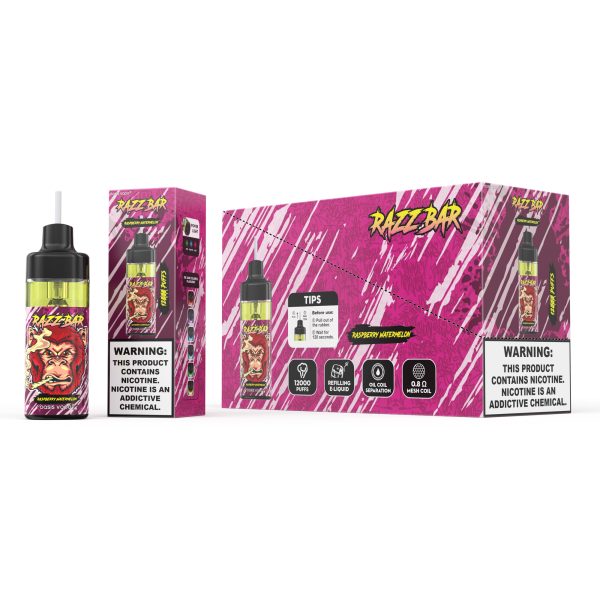 Razz Bar 12000 Puffs Disposable Vape - 16 Flavors, 22ml, 650mah, Mesh Coil, Type-C Rechargeable - Image 2
