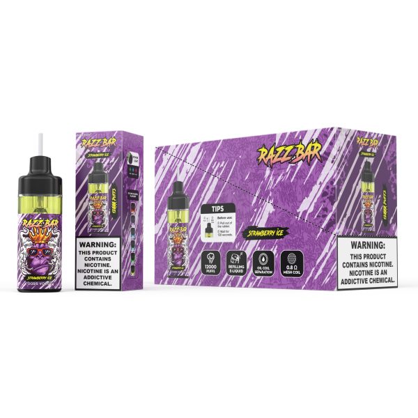 Razz Bar 12000 Puffs Disposable Vape - 16 Flavors, 22ml, 650mah, Mesh Coil, Type-C Rechargeable - Image 4