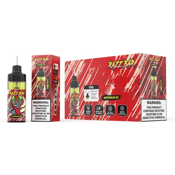 Razz Bar 12000 Puffs Disposable Vape - 16 Flavors, 22ml, 650mah, Mesh Coil, Type-C Rechargeable - Image 5