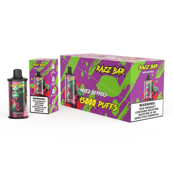 Razz Bar 15000 Puffs Disposable E-Cigarette - 12 Flavors, 28ml, 650mAh Rechargeable - Image 2
