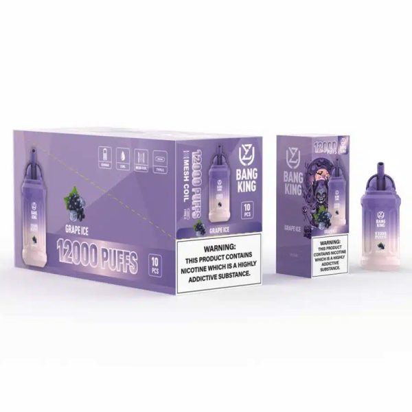 UZY Bang King 12000 Puffs Disposable Vape with 23ml Pre-filled E-juice and Rechargeable 650mAh Battery - Image 6