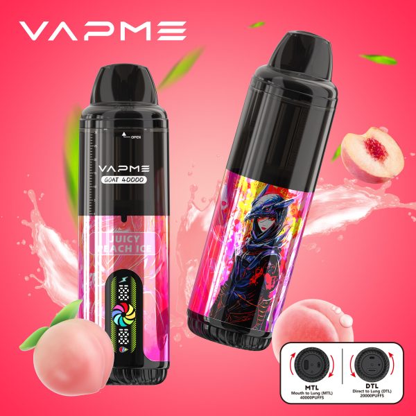 Vapme Goat 40000 - 40000+ Puffs, 850mAh Battery, 10 Flavors, DTL/MTL Modes, Type-C Charging - Image 2