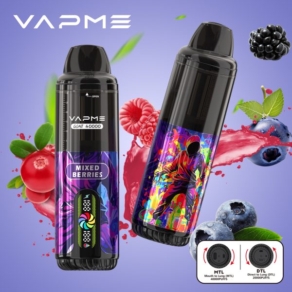 Vapme Goat 40000 - 40000+ Puffs, 850mAh Battery, 10 Flavors, DTL/MTL Modes, Type-C Charging - Image 3