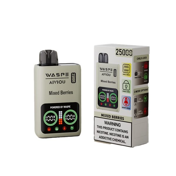Waspe Aiviou 25000: 25000 Puffs Disposable Vape Pen with 25ml E-Liquid, 650mAh Battery, and Dual Mesh Coils - Image 2